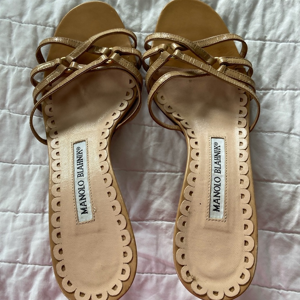 Manolo blahnik size 36 tan shoes